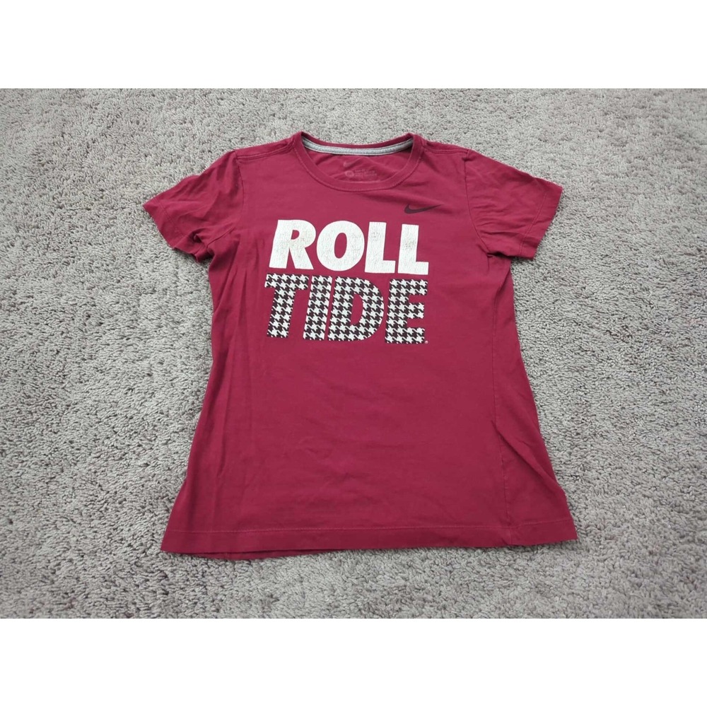 Alabama Crimson Tide Womens Shirt M "Roll Tide" NCAA Nike Slim Fit Red